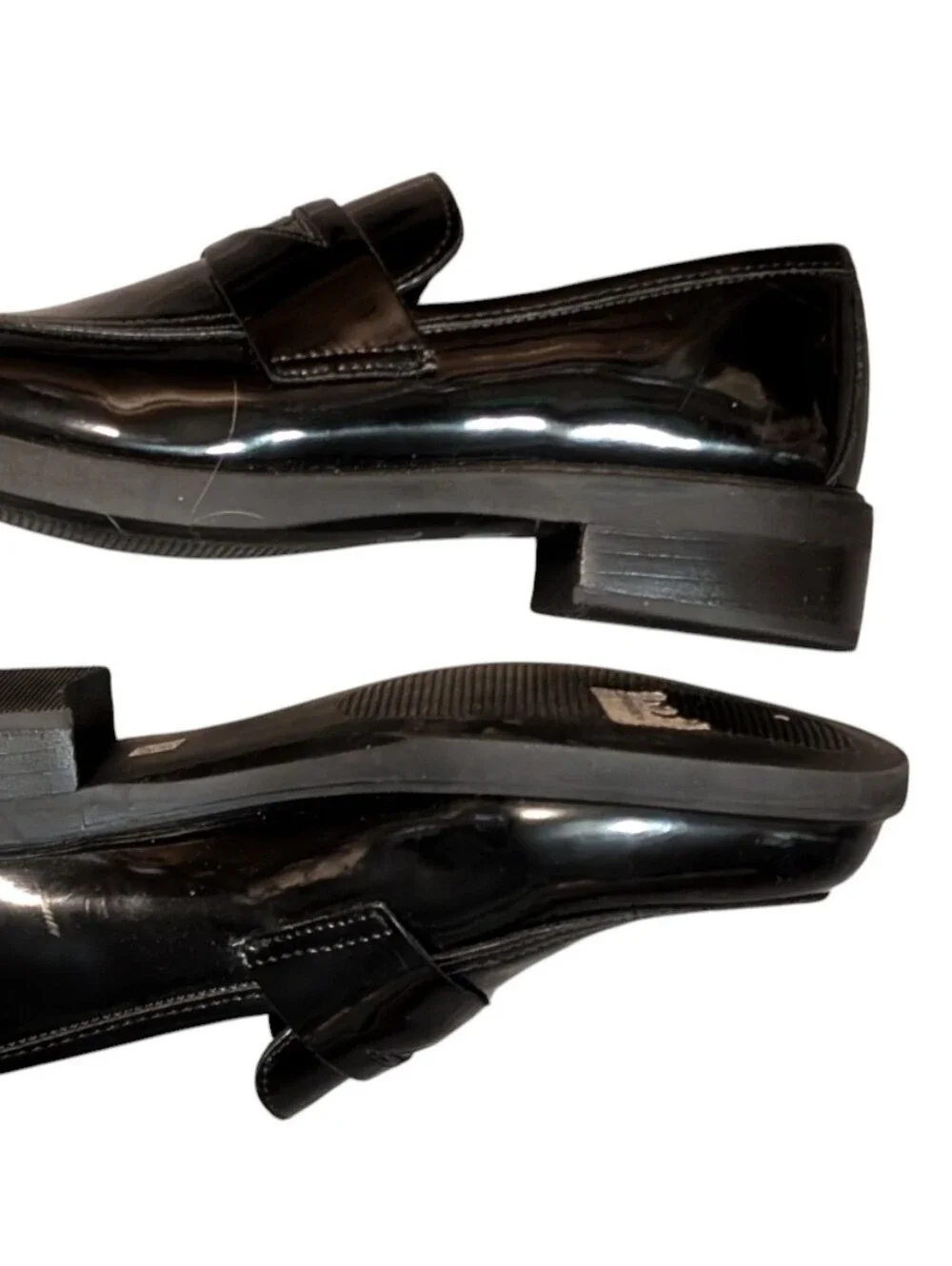Steve Madden Leedan black patent penny loafer classic sleek high shine size 6